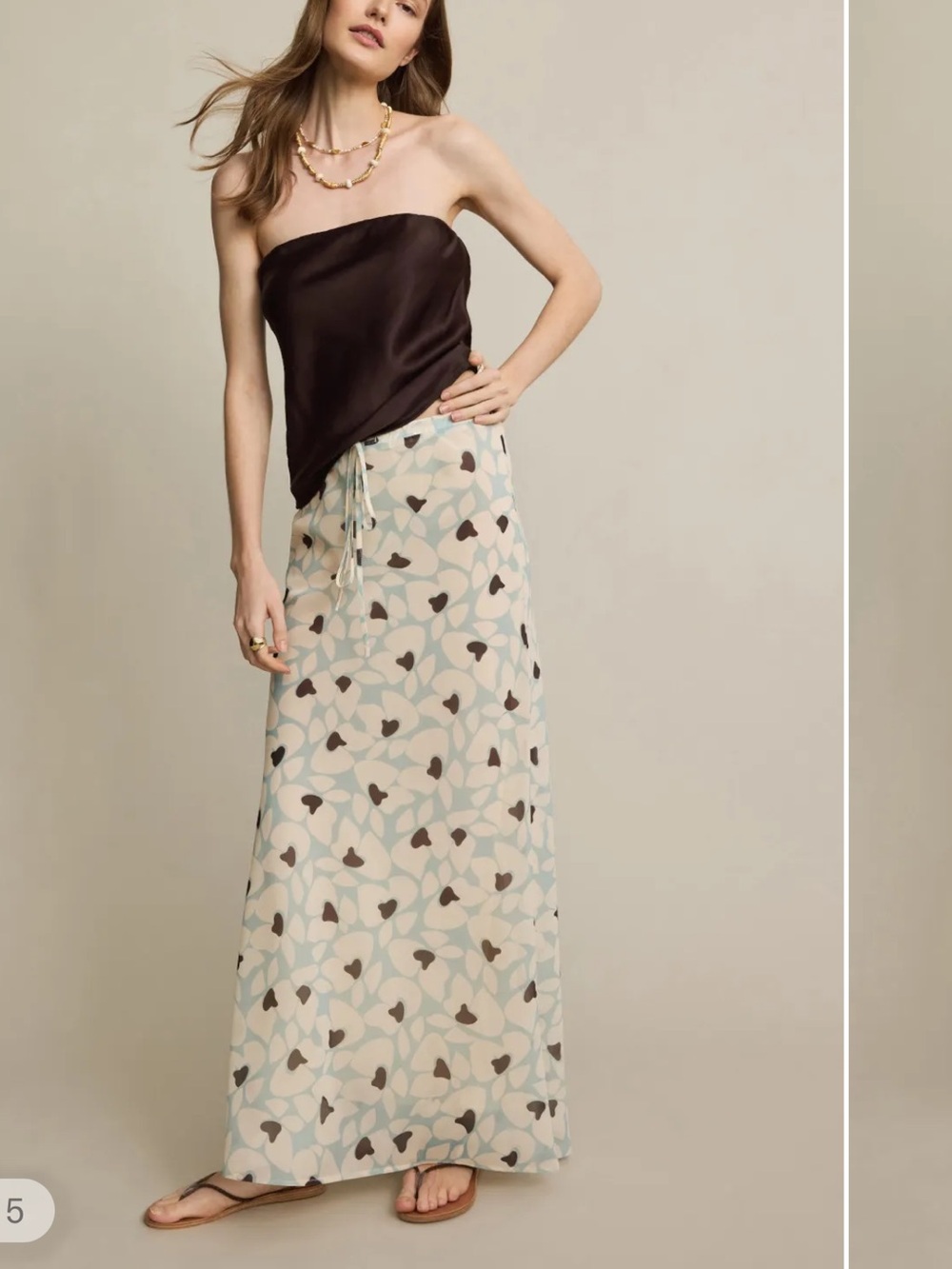 Sister New York Savanna Abstract Heart Maxi Skirt Size XS